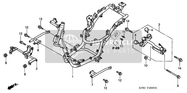 Honda SH125 2003 Frame Body for a 2003 Honda SH125